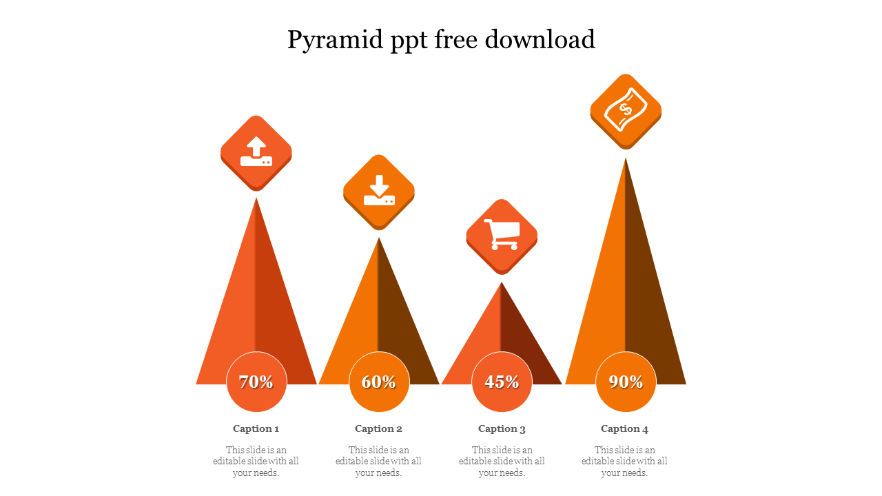 Free - Creative Four Pyramid PPT Free Download For Presentation